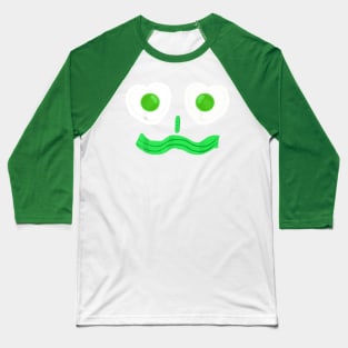 Green Eggs Ham Smile Face Brunch Breakfast Funny St Patrick's Day Baseball T-Shirt